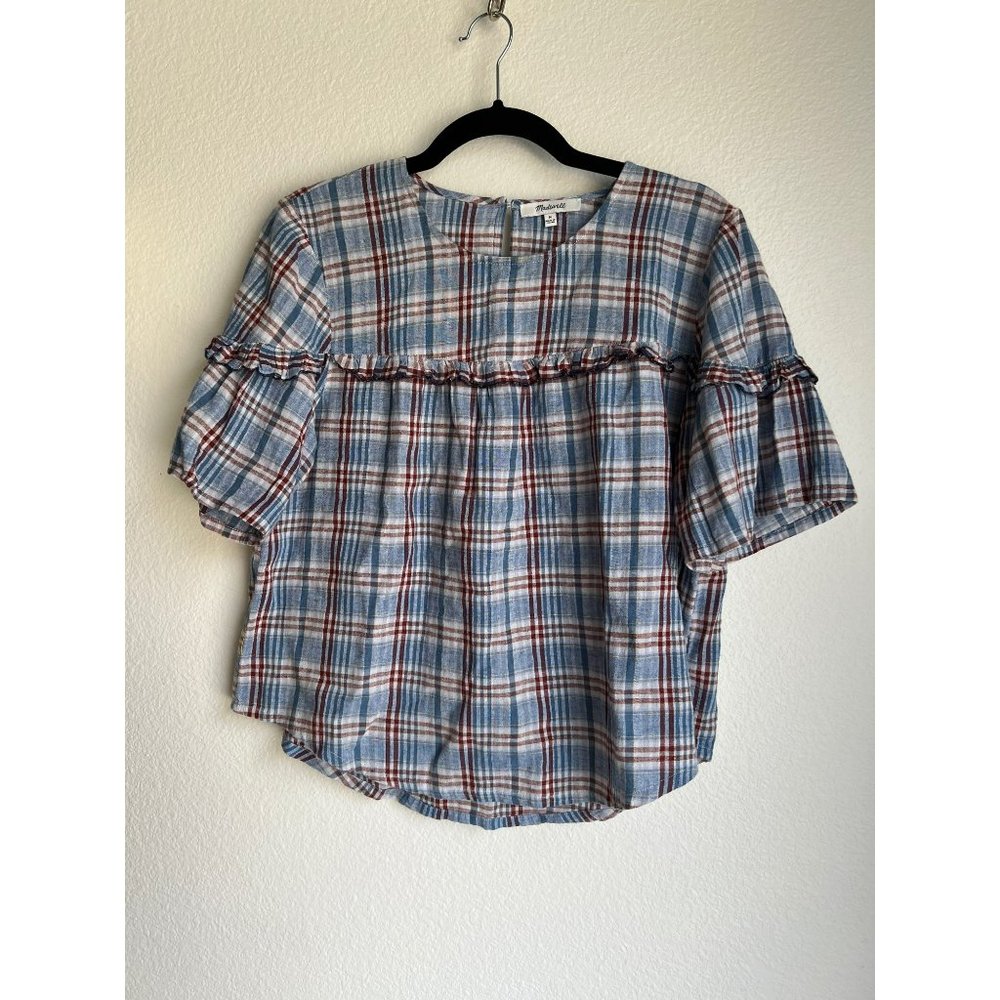 Madewell top Size Medium Color Blue White Red
